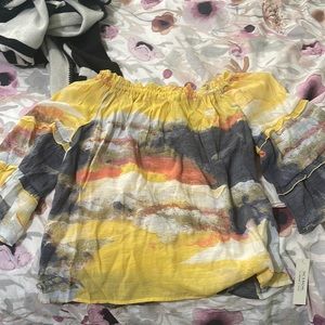 Yellow off the shoulder top